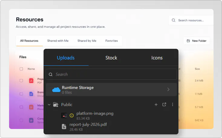 Client portal solution file and resource sharing image